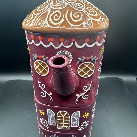 Anthropologie Ginger Ceramic Stoneware Tea For 2 Teapot Mug Set Stackable NEW - Picture 7 of 13